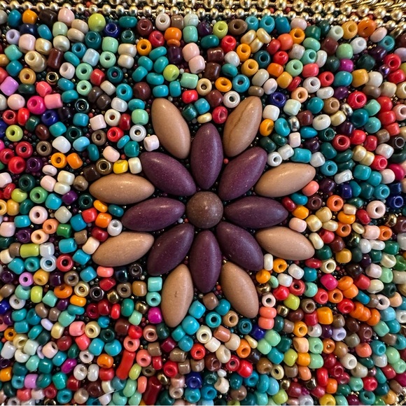 Coco + Carmen Artisan Beaded Crossbody Purse/Bag Colorful Adjustable Strap New - Picture 7 of 10